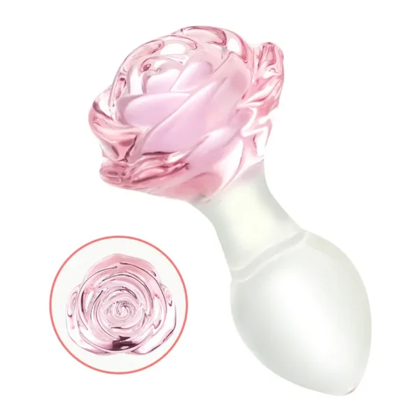 Rosy Plug Anal en verre avec une base rose