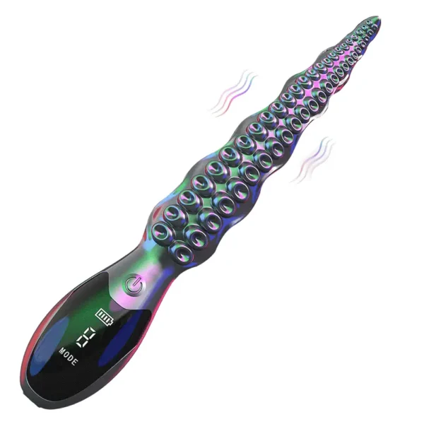 Gode vibrant réaliste en forme de pieuvre - Tentacules de pieuvre à affichage LED